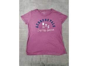 Vintage Aeropostale Women's Pink NYC Graphic T-Shirt Size XL